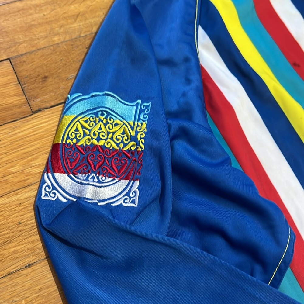 COOGI Blue Multi-Color Striped Bomber Jacket - Picture 11 of 16